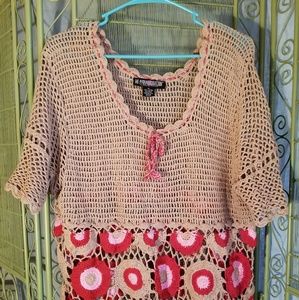 Crocheted Floral Sweater